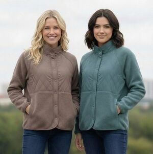 Gapfit Women's Fleece Sherpa Button Down Jacket Assorted Colours 2 Pack NWT
